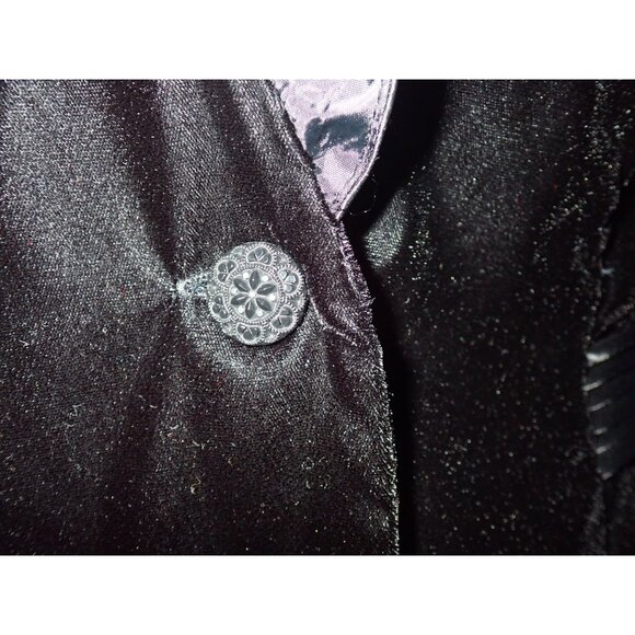 Vintage R & K Evening Sz 8 Black Velvet Sheer Long Sleeve Jacket Elegant 90's - Picture 4 of 14